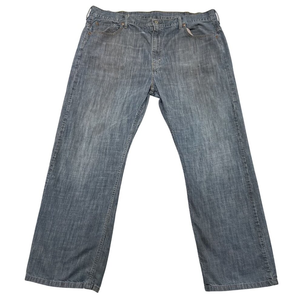 VTG Levi's 569 Jeans Mens 42x32‎ Dirty Denim Loose Straight Leg Black Bat Wing